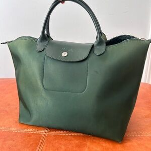 Longchamp Modele Depose Green Tote Handbag